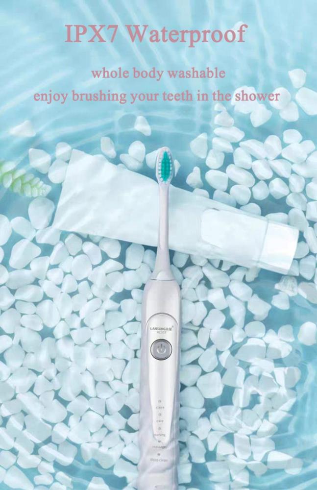 China Manufacturer Changeable Battery Operated Sonic Heads Rotating Timer Rechargeable Toothbrush Electric